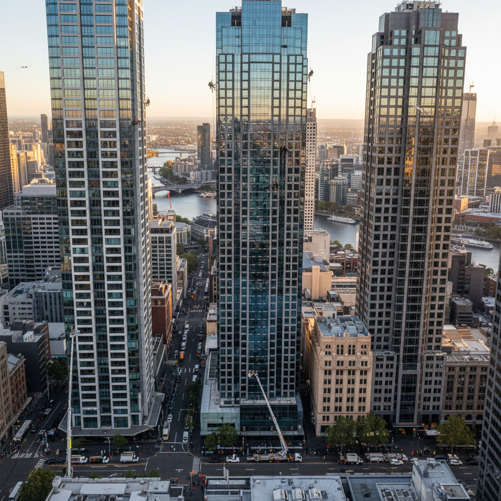 CBD high-density window cleaning logistics
