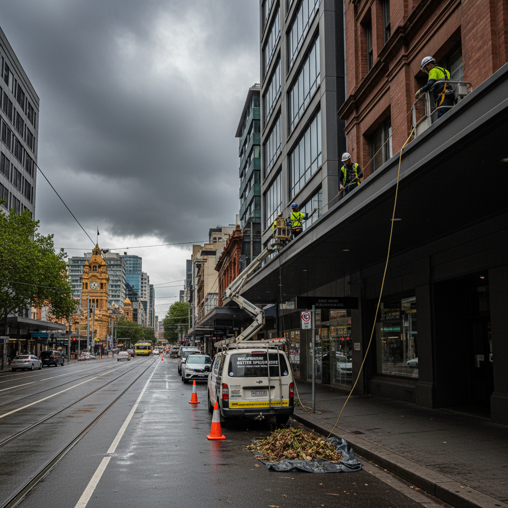 Gutter cleaning Melbourne commercial building
